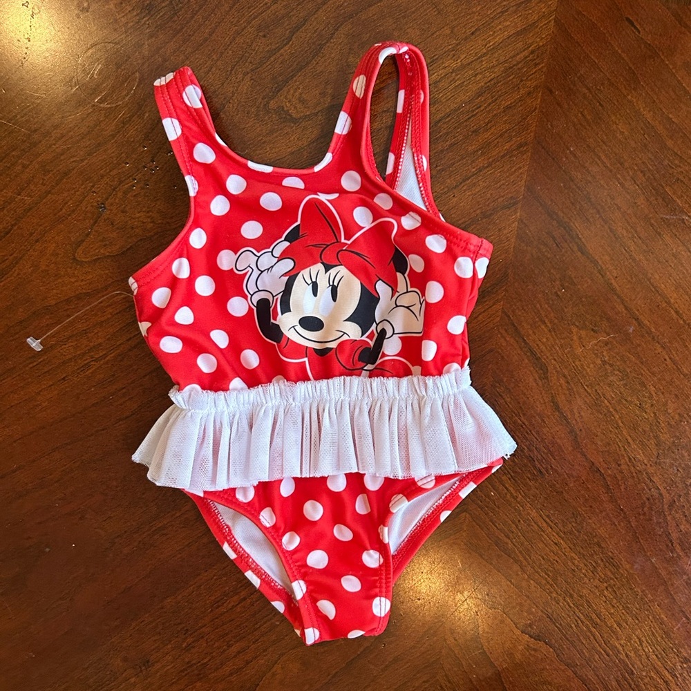 NWOT Disney Baby red and white mini mouse swimsuit